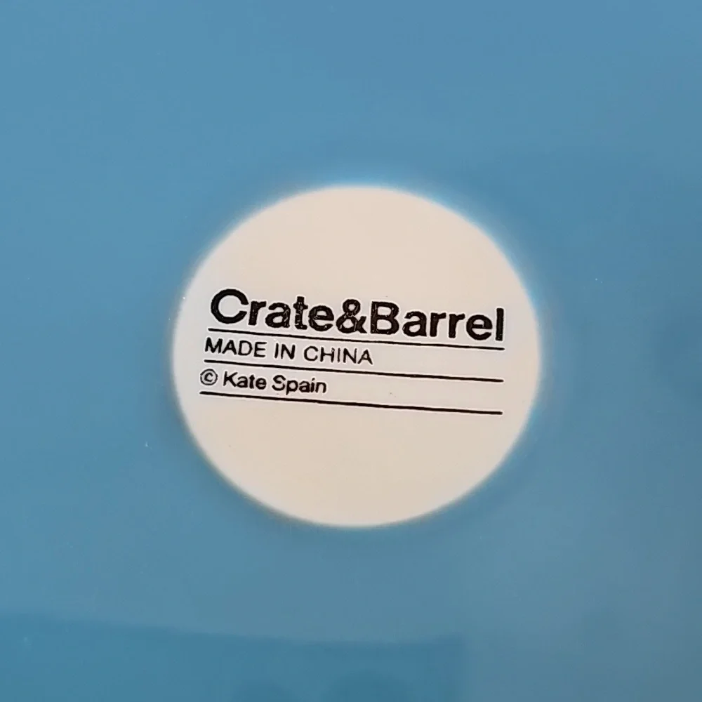 Crate&Barrel Kate Spain Geometric Blue and White Salad Plate